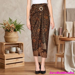 Jupe portefeuille en batik ajustable, bas kebaya moderne, paréo ethnique tendance