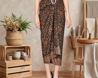 Batik Wrap Skirt Adjustable Modern Kebaya Bottom Trendy Ethnic Sarong