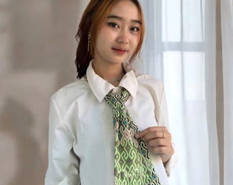 Cream Green Women's and Men's Neck Batik Scarf, Women Shawl,Women Scarf,Ladies Shawl,Fashion Scarf,Boho Shawl Scarf