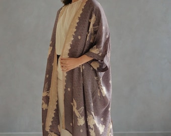 Kirana Batik Polosan Outer in Timeless Serenity of Simplicity, Batik Outerwear, Kimono Batik, Ethnic, Traditional Batik