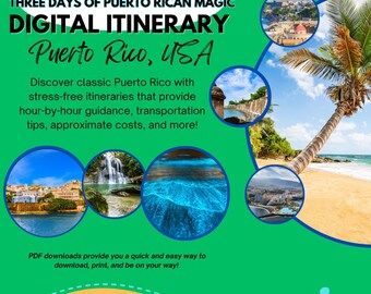 Puerto Rico 72-Hour Itinerary + Mini-Guides | San Juan, Rainforest, Culebra, Biobay (Digital Download)
