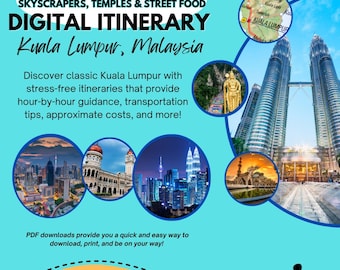 Kuala Lumpur Travel Itinerary: 24 Hour City Guide (Digital Download)