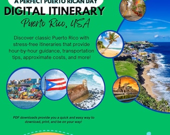 Puerto Rico 24-Hour Travel Itinerary: Old San Juan, Food & Beaches (Digital Download)