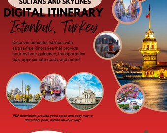 24 Hour Istanbul Travel Itinerary: Hagia Sophia, Blue Mosque, Spice Bazaar (Digital Download)