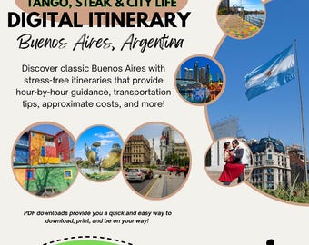 Buenos Aires 24-Hour Travel Itinerary: Tango, Food & City Life (Digital Download)