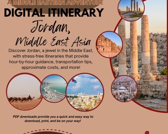 7-Day Travel Itinerary, Jordan, Middle East, Petra, Wadi Rum, Amman  (Digital Download)