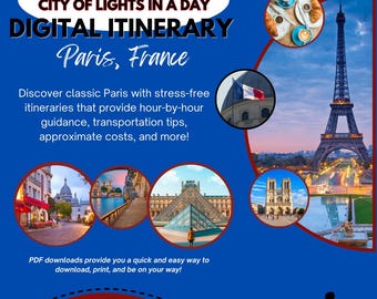 Paris Travel Itinerary: 24 Hour Guide (Digital Download)