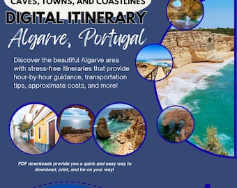 48- Hour Algarve Itinerary: Caves, Towns, & Coastlines, Portugal, Europe, Digital Download