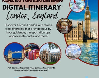 London Travel Itinerary: 72 Hour Trip Planner (Digital Download)