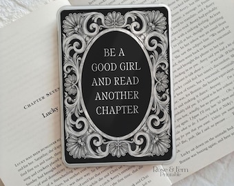 Inserto imprimible para Kindle / Sé una buena chica / Inserto para Kindle de Dark Academia / Descarga digital