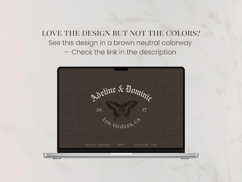 Dark Romance Wedding Website Template | Gothic Editorial Wedding Website | Moody Wedding Site | Canva Wedding Website | Mobile First Design image 5