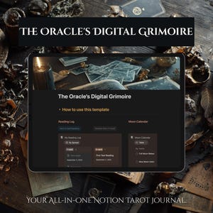 Digital Grimoire & Tarot Journal for Notion, Witchy Planner, Dark Academia Aesthetic, Moon Cycle Tracker, Book of Shadows Template