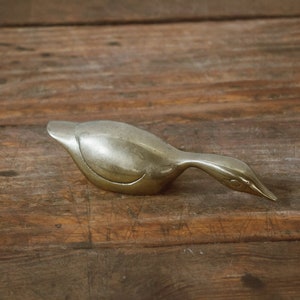 Vintage Gold Duck Figurine - Brass Figurine