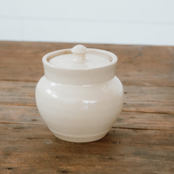 Cream Ceramic Sugar Bowl