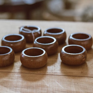 Modern Wooden Napkin Rings - S/8