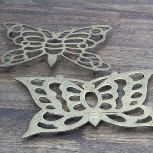Vintage Brass Butterfly Trivets (S/2)