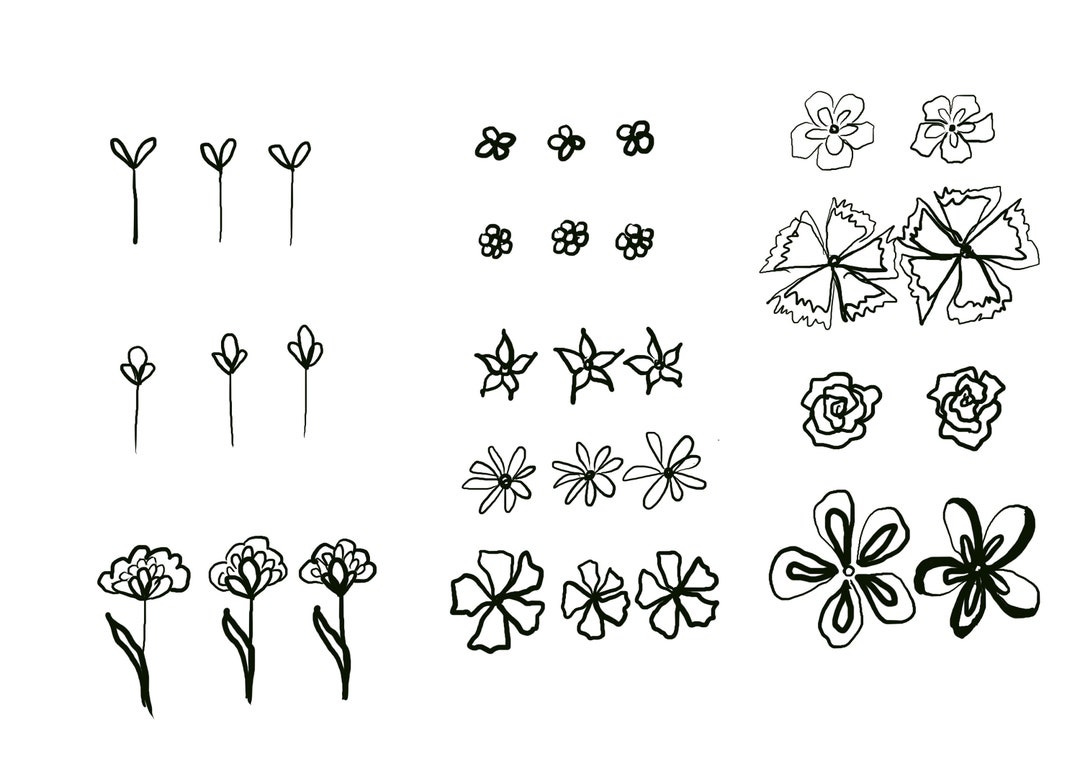 Flower Templates for Tambour Embroidery, Digital Download, Template for