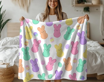Easter Bunny Peeps Blanket, Easter blanket, Easter gifts, Easter stuffers, spring decor, home decor, throw blanket, bunny decor, home decor
