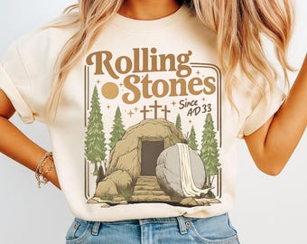 He Is Risen Shirt, Easter Shirt, Rolling Stones shirt, Faith Graphic Tee, He Is Risen Tee, Graphic Shirt, Easter top, Easter stuffers,