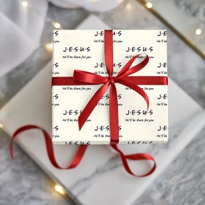 Christian Gift Wrap Paper, Jesus Design image 3