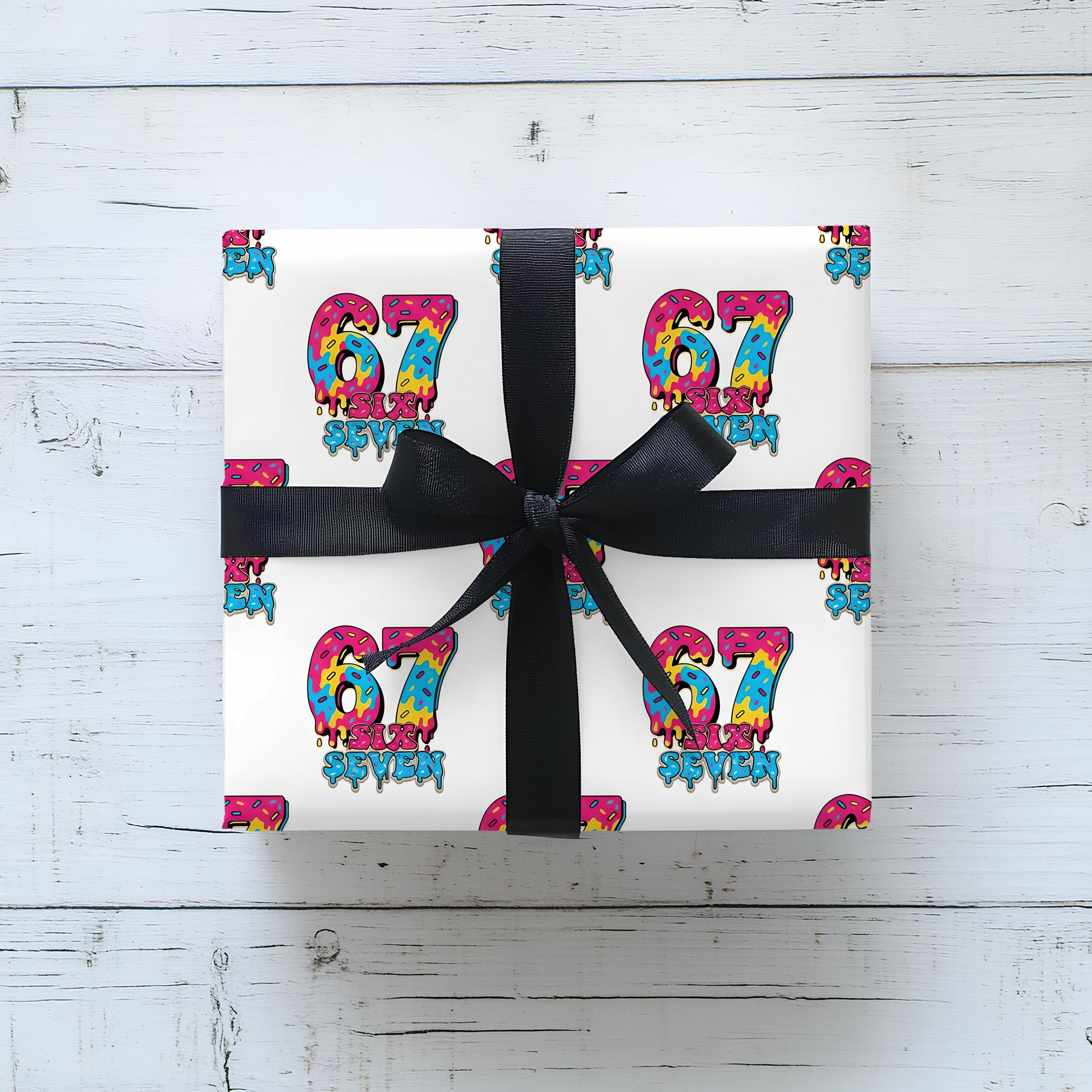 67th Birthday Wrapping Paper, Fun Drip Design Gift Wrap - Etsy