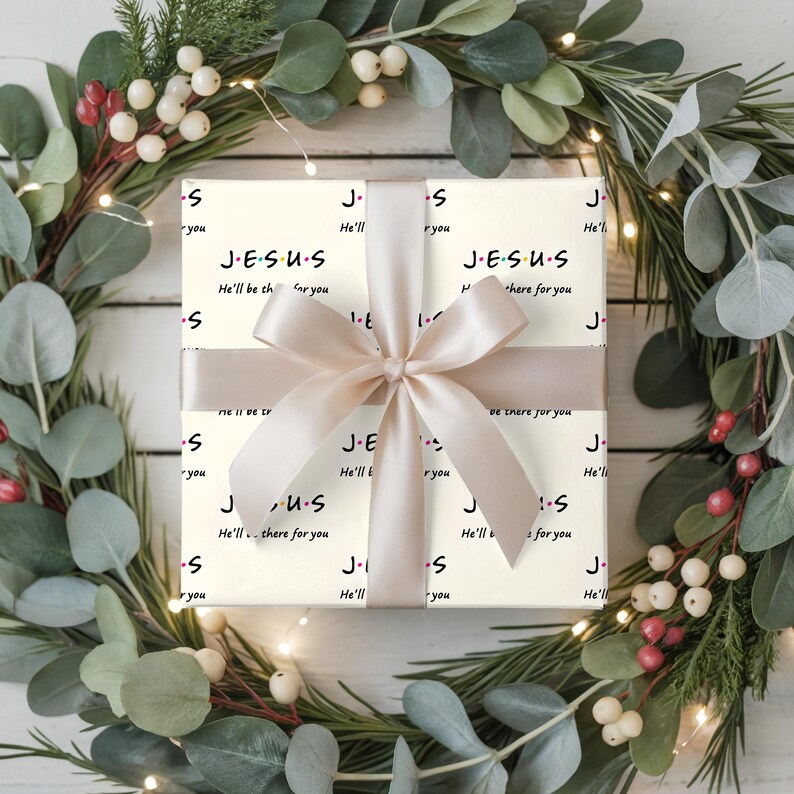 Christian Gift Wrap Paper, Jesus Design image 4
