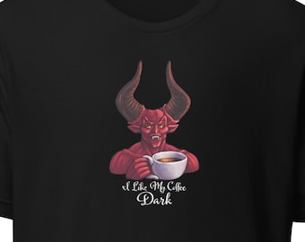 Darkness Devil Coffee Unisex t-shirt Legend Tim Curry fan art, cotton tee 80s fantasy