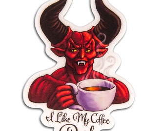 Darkness Devil Coffee Sticker~ Legend Movie~ Tim Curry~ 80s Fantasy~ I Like My Coffee Dark~ Vinyl Sticker for laptop journal water bottle