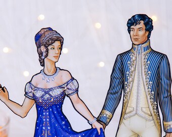 Cinderella Paperdolls~ Cinderella and Prince Charming~ Fairytale~ Regency dolls~ fashion 19th regency
