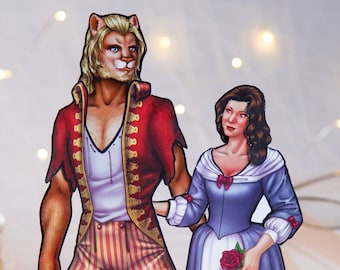 Beauty and the Beast Paper Dolls~ Fairy Tale dolls~ Fairytale~ 18th Century fashion