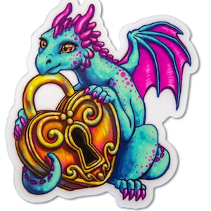 Heart Dragon Sticker~ Cute Dragon~ Love~ Vinyl Sticker for water bottle journal laptop
