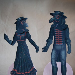 Plague Doctor Costumes for paper dolls~ extras for Spindle Sisters Cinderella dolls~ Doll clothes~ Digital download