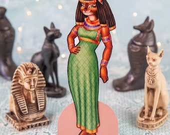 Bastet Paper Doll~ Egyptian Cat Goddess~ Cat Doll~ Collectible Doll~ Ancient Egyptian Mythological Gift