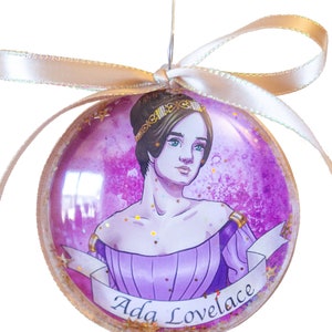 Ada Lovelace Portrait Ornament~ Christmas Ornament~ Science Gifts for Women~ Glitter ornament
