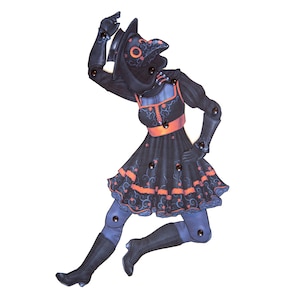 Lady Plague Doctor Articulated Paper Doll~ Printable Doll PDF~ Digital Download~ Halloween Doll