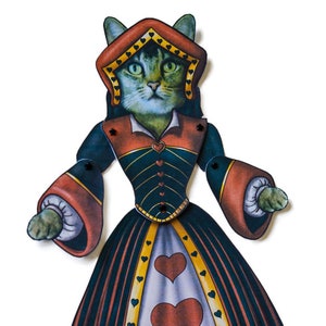 Königin der Herzen Papierpuppe ~ druckbare PDF-Puppe ~ Artikulierte Papierpuppe