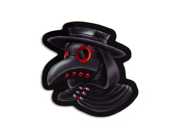 Plague Doctor Sticker~ Goth~ Halloween~ Vinyl Sticker for journals, laptops, water bottles