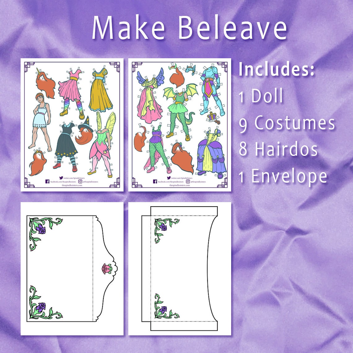 Printable Paper Doll PDF Fantasy Costumes Doll Clothes - Etsy