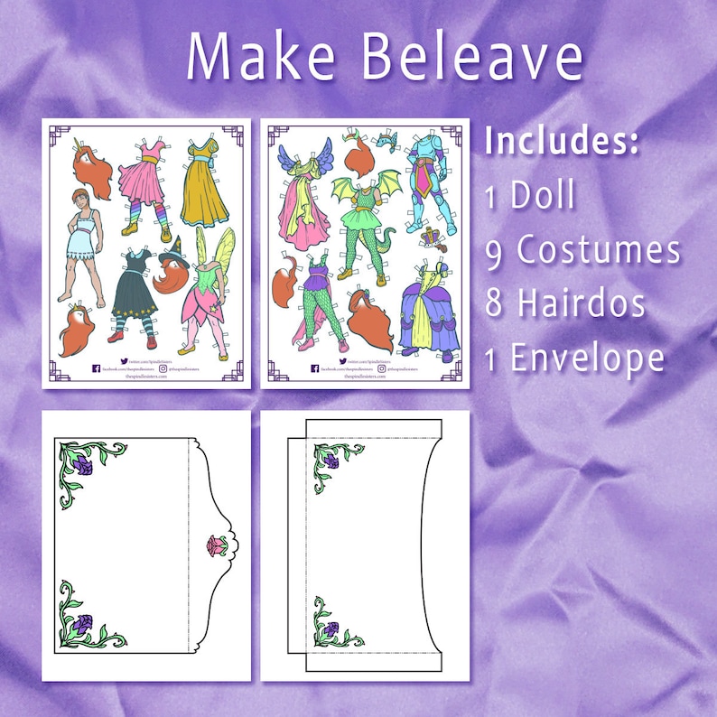 Printable Paper Doll PDF Fantasy Costumes Doll Clothes - Etsy