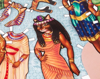 Bastet Paper Doll~ Egyptian Cat Goddess~ Cat Doll~ Collectible Doll~ Ancient Egyptian Mythological Gift