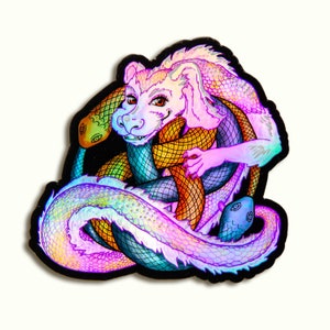 Falkor Sticker~ Neverending Story~ Luck Dragon~ Auryn ~ Holo Sticker~ Water Bottle Sticker~ Laptop Sticker~ 80s fantasy~ Vinyl Sticker