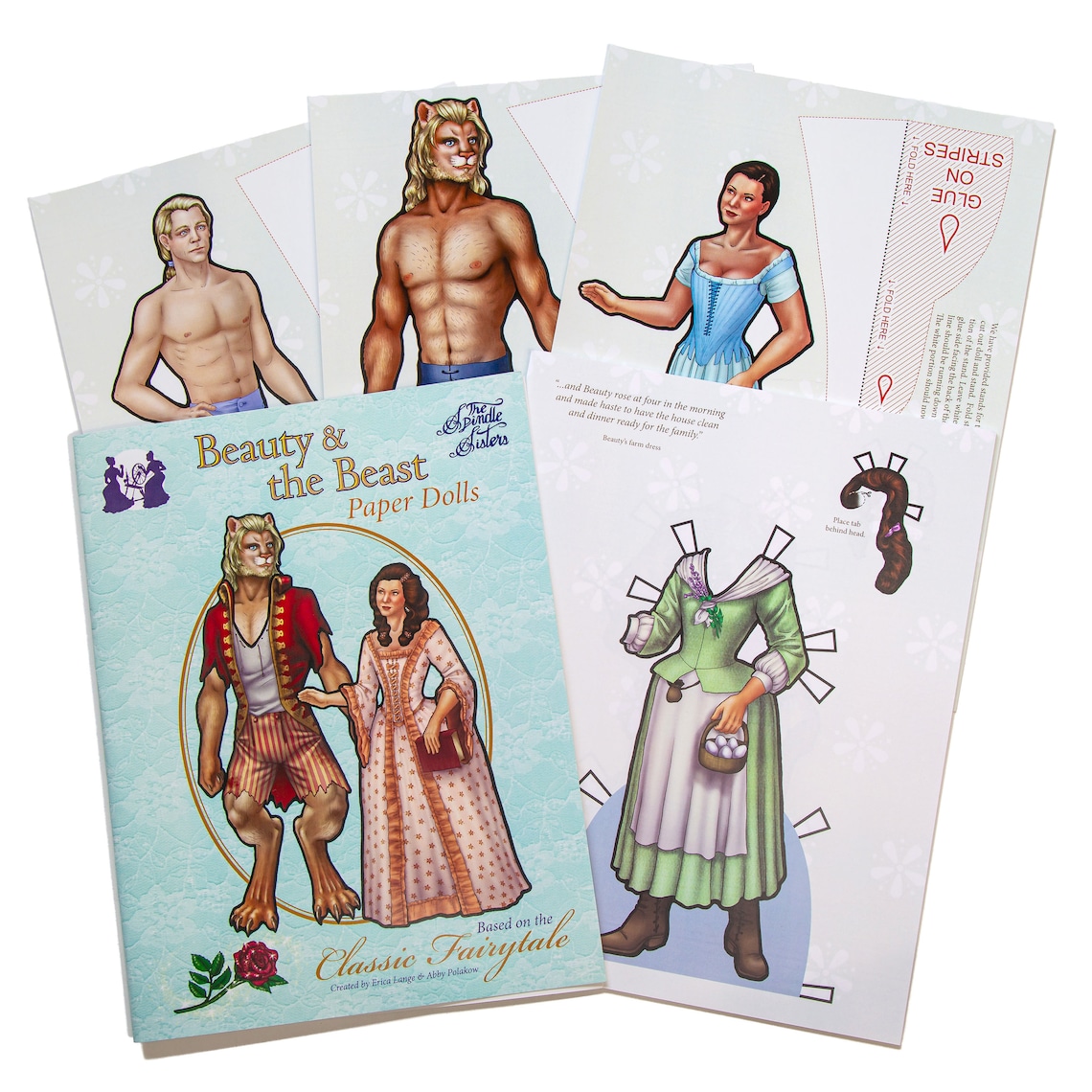 Beauty and the Beast Paper Dolls Fairy Tale Dolls Fairytale Etsy