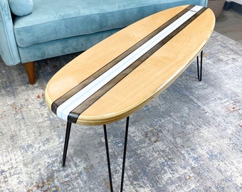 The Birch Blade Modern Surfboard Coffee Table
