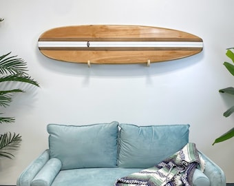 The Bonus Birch Natural Wood Surfboard Wall Art