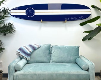 The Hilton Head Striped Surfboard Wall Art