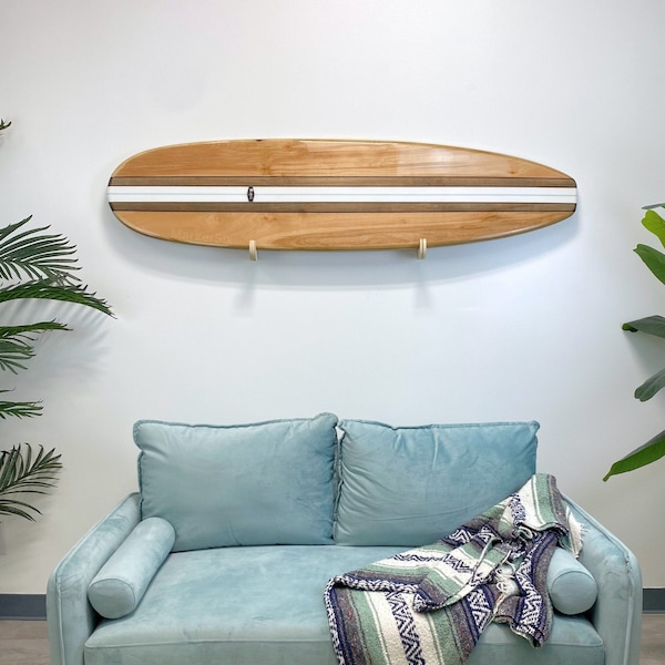 The Bonus Birch Natural Wood Surfboard Wall Art