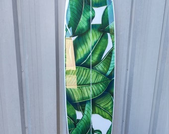 Banana Leaf Surfboard Wall Art Longboard Shape