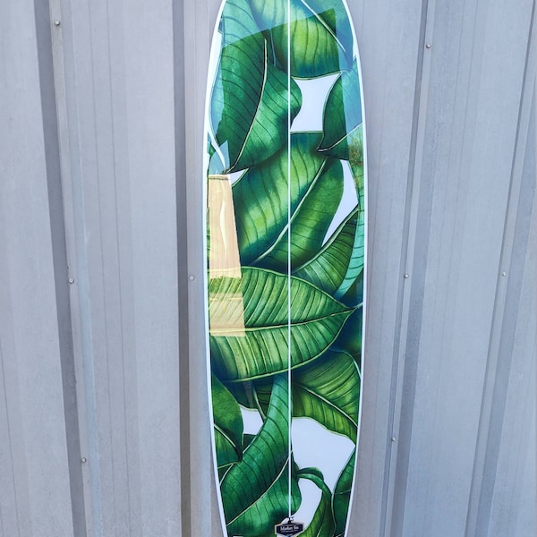 Banana Leaf Surfboard Wall Art Decorative Coastal