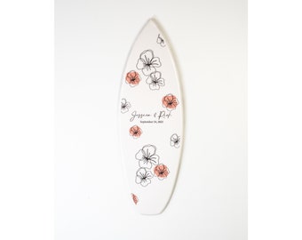 Floral Wedding Surfboard Sign Guestbook