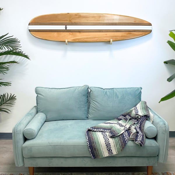 The Bonus Birch Natural Wood Surfboard Wall Art